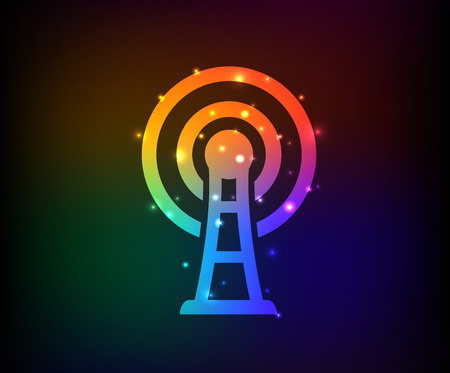 Wireless symbol,Rainbow vectorのイラスト素材