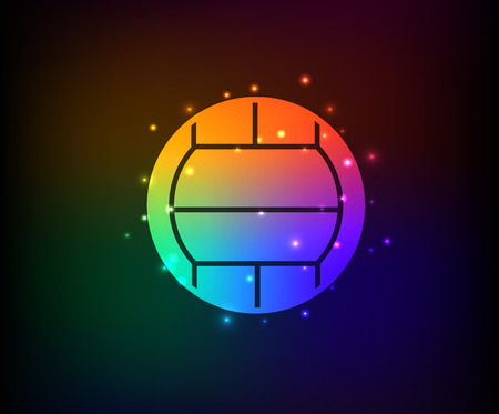 Volleyball symbol,Rainbow vectorのイラスト素材