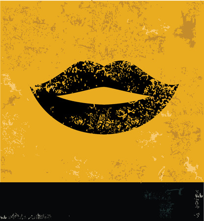 Mouth symbol,grunge designのイラスト素材