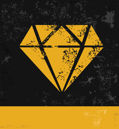 Diamond symbol,grunge vectorのイラスト素材