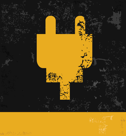 Plug symbol,grunge vectorのイラスト素材