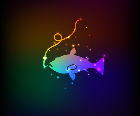 Fish symbol,rainbow vectorのイラスト素材