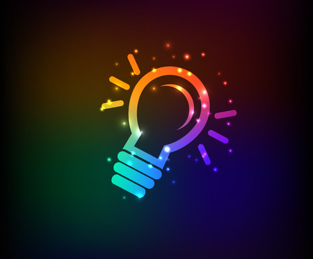Lightbulb symbol,rainbow vectorのイラスト素材