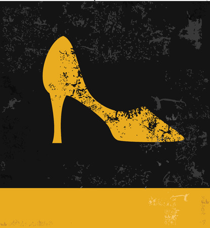 Shoe symbol,grunge vectorのイラスト素材