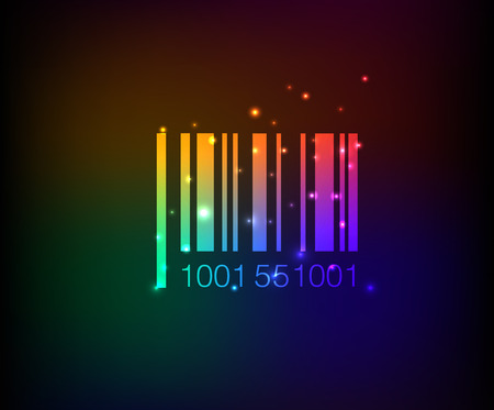 Barcode symbol,rainbow vectorのイラスト素材