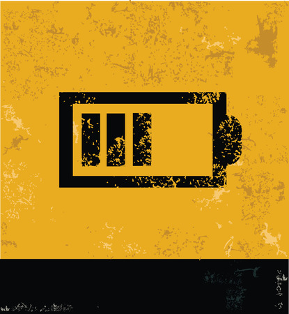 Battery Symbol,yellow vectorのイラスト素材