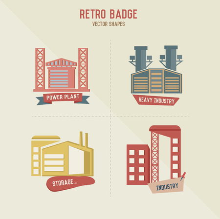 Factory symbol retro design,vectorのイラスト素材