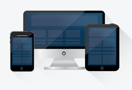 Responsive concept design on white background,clean vectorのイラスト素材