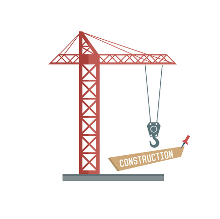 Construction symbol on white background,Retro colour concept,clean vectorのイラスト素材