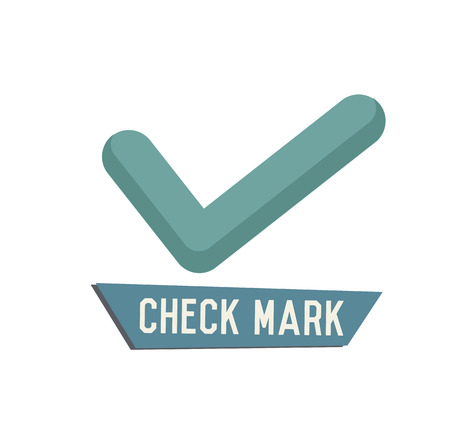 Check mark concept design,retro design on white background,clean vectorのイラスト素材