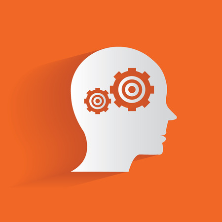 Gear brain,clean vectorのイラスト素材