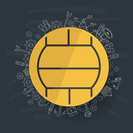 Volleyball concept design on blackboard backgroundのイラスト素材