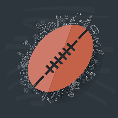 Rugby concept design on blackboard backgroundのイラスト素材