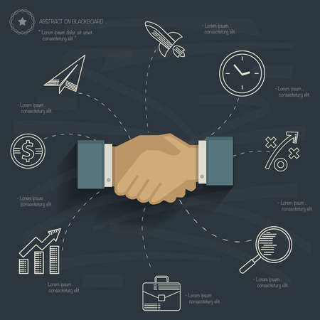 Business concept on blackboard backgroundのイラスト素材