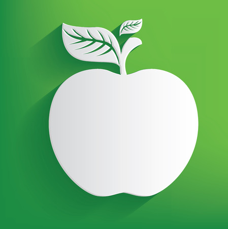 Apple symbol on green background,clean vectorのイラスト素材