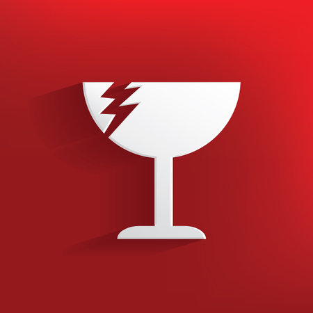 Broken design on red background,clean vectorのイラスト素材