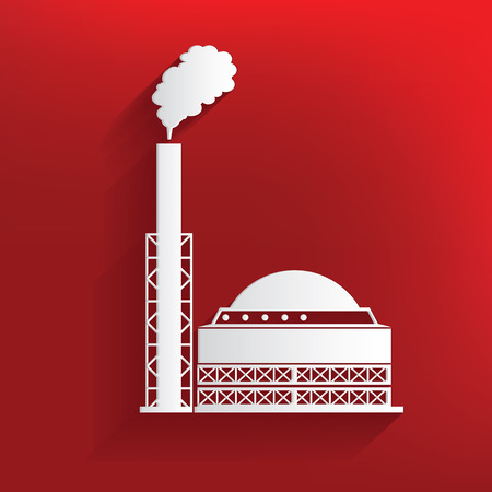 Factory design on red background,clean vectorのイラスト素材