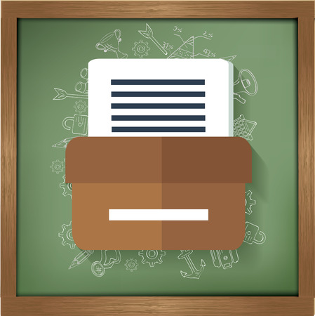 Folder design on blackboard background,clean vectorのイラスト素材