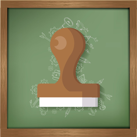 Stamp design on blackboard background,clean vectorのイラスト素材