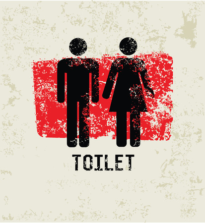 Toilet grunge symbol,grungeのイラスト素材