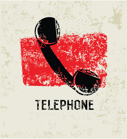 Telephone grunge symbol,cleanのイラスト素材