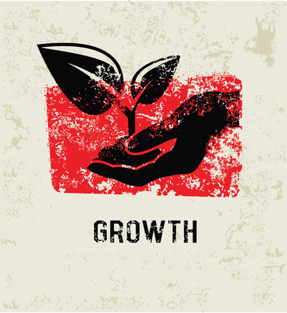 Growth grunge symbol,cleanのイラスト素材