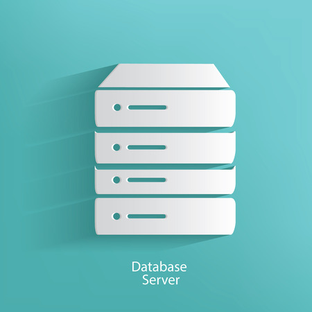 Database server symbol on blue background,clean vectorのイラスト素材