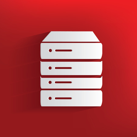 Database symbol on red background,clean vectorのイラスト素材