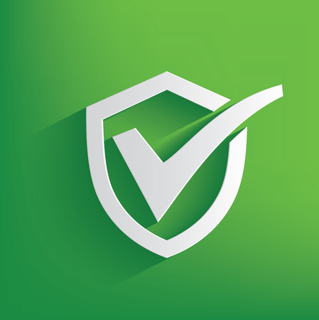 Check mark symbol on green background,clean vectorのイラスト素材