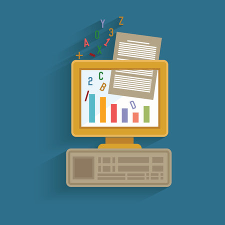 E-learning design,clean vectorのイラスト素材