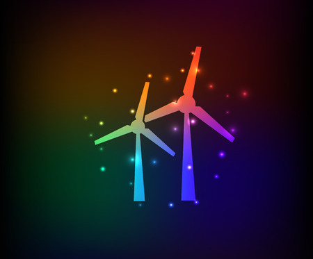 Wind turbine design,rainbow vectorのイラスト素材
