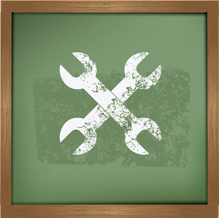 Repair design on blackboard background,vectorのイラスト素材