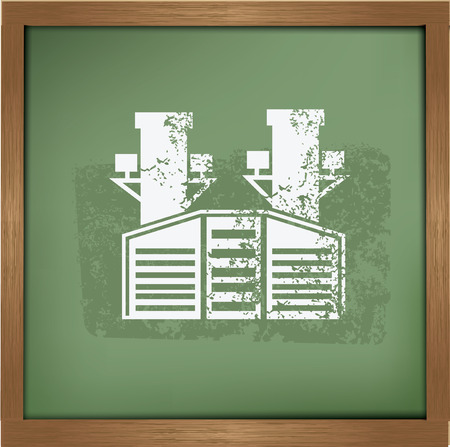 Factory design on blackboard background,vectorのイラスト素材