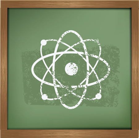 Atom design on blackboard background,vectorのイラスト素材