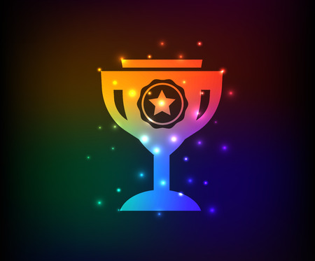 Trophy symbol,rainbow vectorのイラスト素材