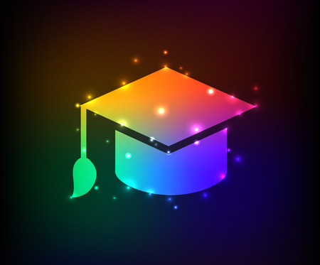 Hat education symbol,rainbow vectorのイラスト素材