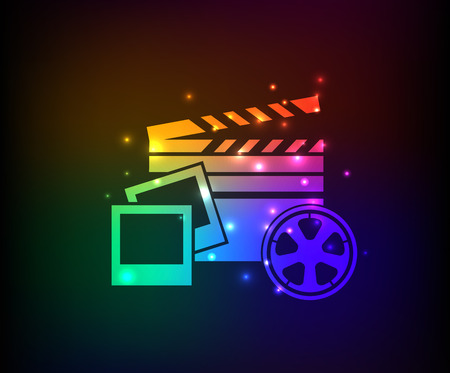 Multi media symbol,rainbow vectorのイラスト素材