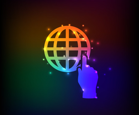 Global click symbol,rainbow,vectorのイラスト素材