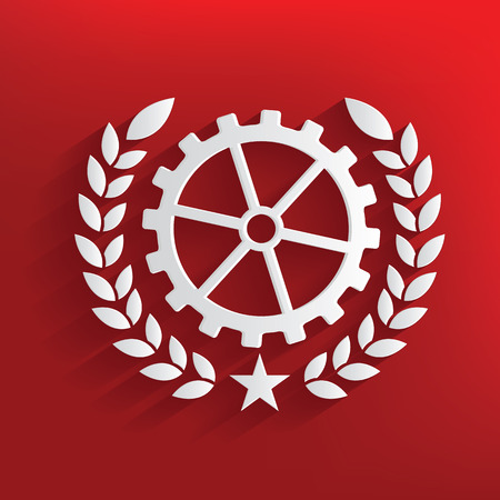 Gears concept on red background,clean vectorのイラスト素材