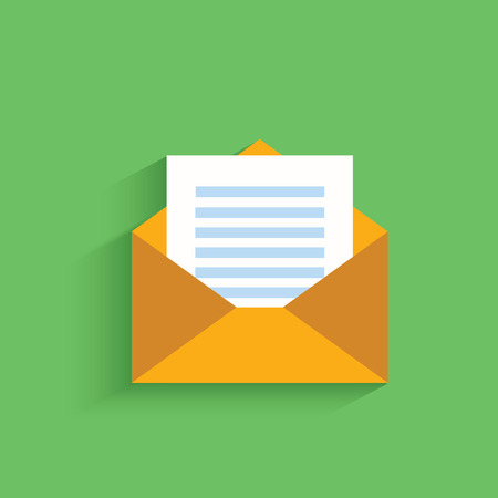 E-mail symbol on green background,clean vectorのイラスト素材