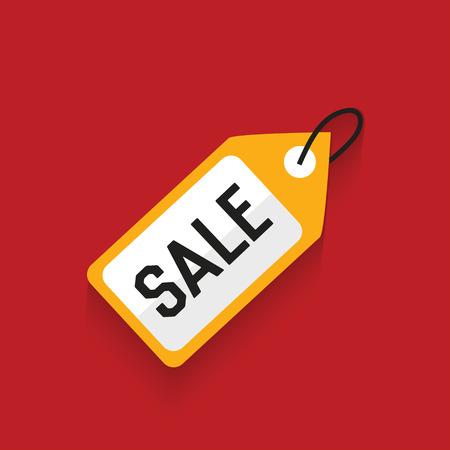 Sale symbol on red backgroundのイラスト素材