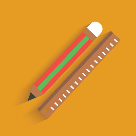 pencil symbol on yellow backgroundのイラスト素材