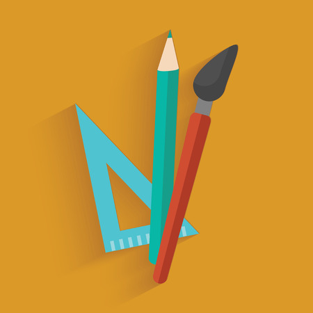 Tool education symbol on yellow backgroundのイラスト素材
