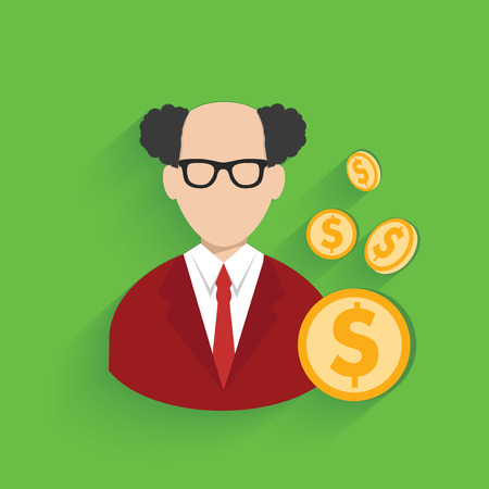 Money,businessman symbol on green backgroundのイラスト素材