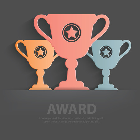 Trophy symbol on dark background,clean vectorのイラスト素材