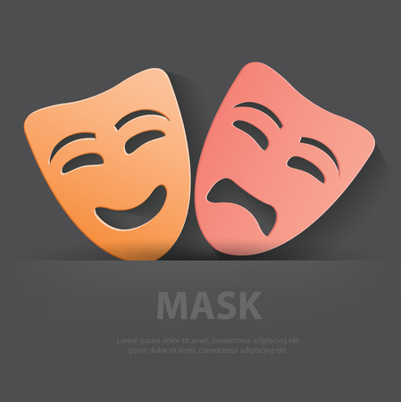 Mask symbol,Blank for your text,clean vectorのイラスト素材