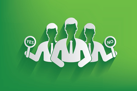 Selection yes or no businessman design on greenのイラスト素材