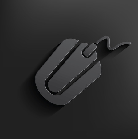 Mouse symbol on black background,clean vectorのイラスト素材