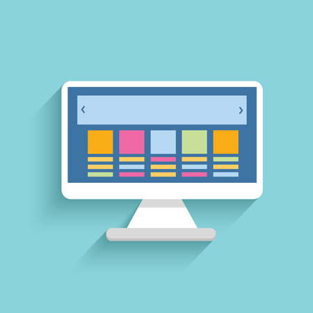 Monitor responsive symbol on blue background,clean vectorのイラスト素材