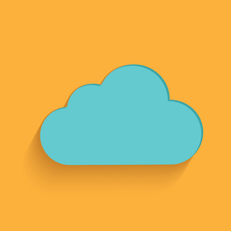 Cloud symbol on yellow background,clean vectorのイラスト素材